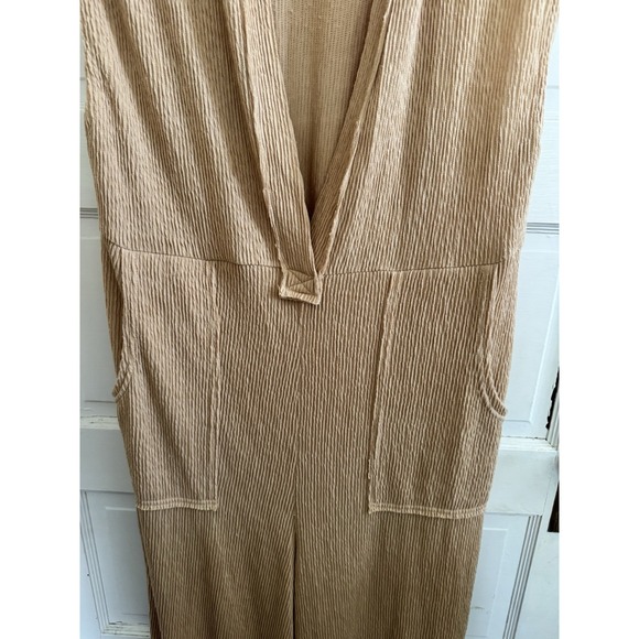 Free People Beach Womens Jumpsuit, Romper, One Piece, Med, Camel, Relaxed, Comfy - Picture 4 of 7